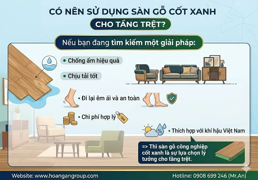 Có Nên Sử Dụng Sàn Gỗ Cốt Xanh Cho Tầng Trệt? Có Nên Sử Dụng Sàn Gỗ Cốt Xanh Cho Tầng Trệt?