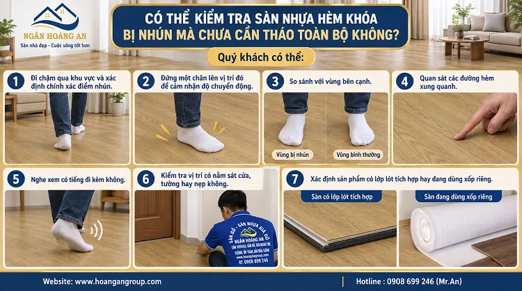 Có Thể Kiểm Tra Sàn Nhựa Hèm Khóa Bị Nhún Mà Chưa Cần Tháo Toàn Bộ Không?