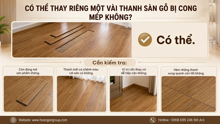 Có Thể Thay Riêng Một Vài Thanh Sàn Gỗ Bị Cong Mép Không? Có Thể Thay Riêng Một Vài Thanh Sàn Gỗ Bị Cong Mép Không?