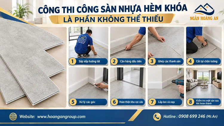 Công Thi Công Sàn Nhựa Hèm Khóa Là Phần Không Thể Thiếu Công Thi Công Sàn Nhựa Hèm Khóa Là Phần Không Thể Thiếu
