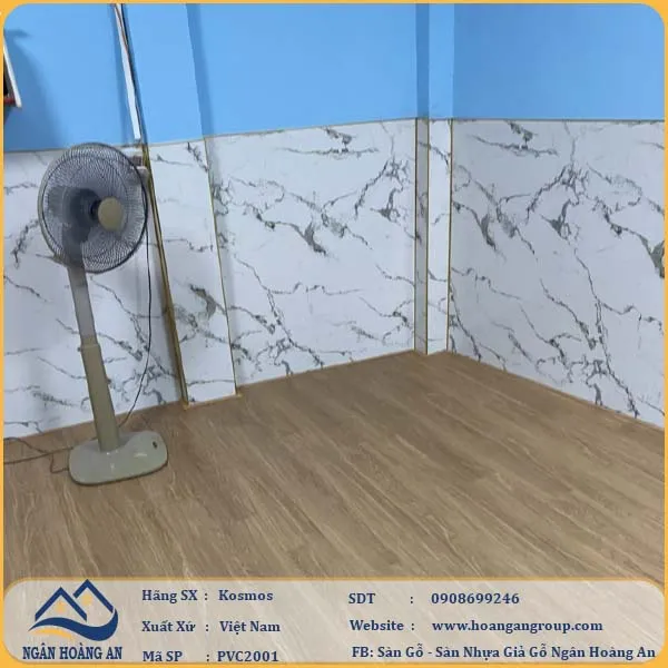 Công Trình Ốp Lamri PVC Giả Đá Cho Phòng Ngủ Tối Giản