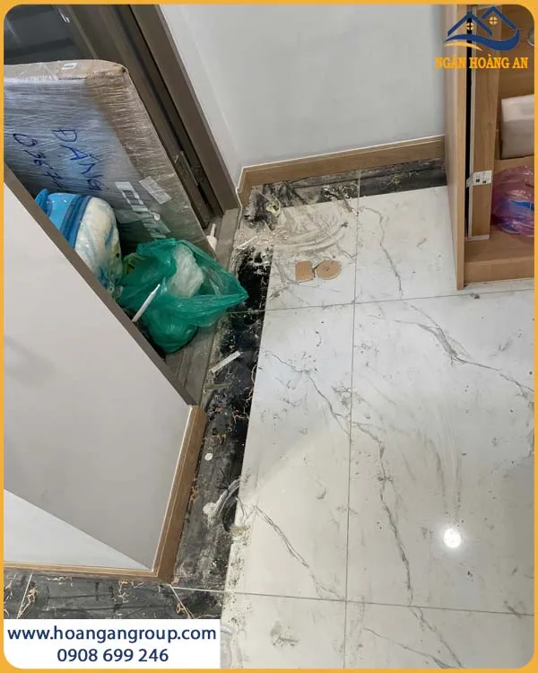 Công Trình Lắp Len Chân Tường TW507 Thực Tế Tại Nhà Bè