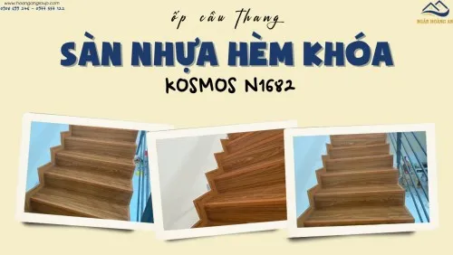 Ốp Cầu Thang Sàn Nhựa Hèm Khóa Kosmos N1682 Tại Quận 2 TPHCM