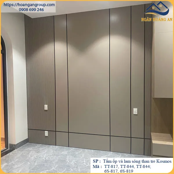 Ốp Vách Phòng Ngủ Bằng Tấm Ốp Than Tre Kosmos Tại Long Thành Đồng Nai