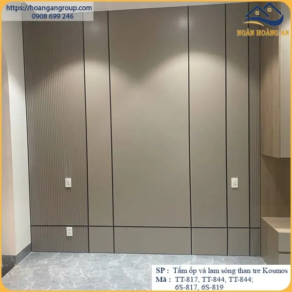 Ốp Vách Phòng Ngủ Bằng Tấm Ốp Than Tre Kosmos Tại Long Thành Đồng Nai