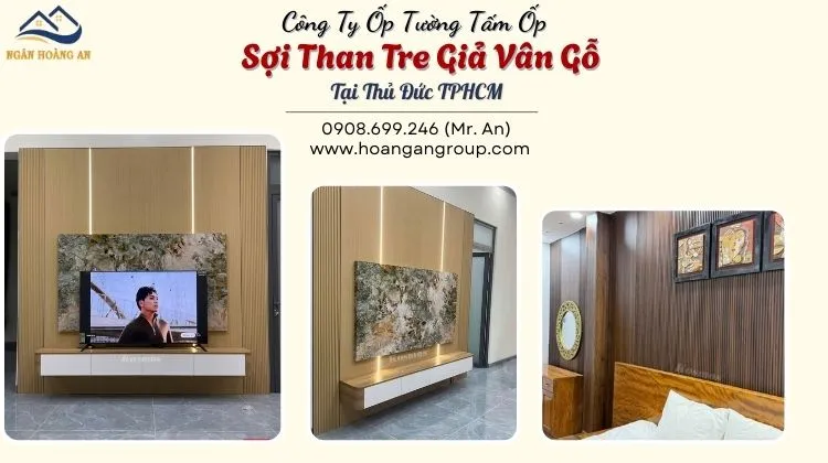 Công Ty Ốp Tường Tấm Ốp Sợi Than Tre Giả Vân Gỗ Tại Thủ Đức TPHCM