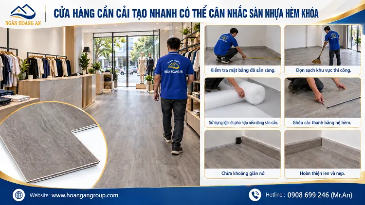 Cửa Hàng Cần Cải Tạo Nhanh Có Thể Cân Nhắc Sàn Nhựa Hèm Khóa