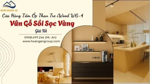 Cửa Hàng Tấm Ốp Than Tre iWood WG-4 Vân Gỗ Sồi Sọc Vàng Giá Tốt
