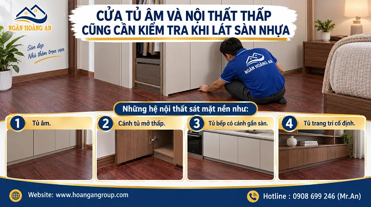 Cửa Tủ Âm Và Nội Thất Thấp Cũng Cần Kiểm Tra Khi Lát Sàn Nhựa Cửa Tủ Âm Và Nội Thất Thấp Cũng Cần Kiểm Tra Khi Lát Sàn Nhựa