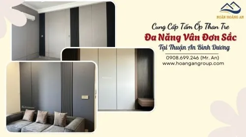Cung Cấp Tấm Ốp Than Tre Đa Năng Vân Đơn Sắc Tại Thuận An Bình Dương