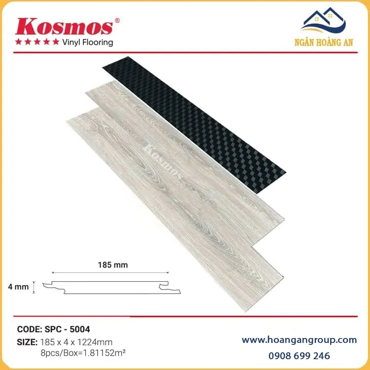 Lát Sàn Nhựa Giả Gỗ Hèm Khoá Kosmos SPC5004