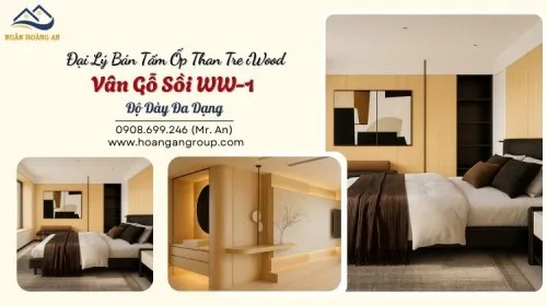 Đại Lý Bán Tấm Ốp Than Tre iWood Vân Gỗ Sồi WW-1 Độ Dày Đa Dạng