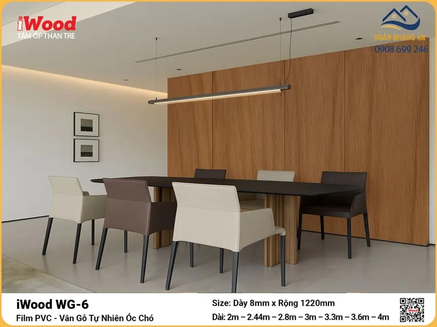 Đại Lý Bán Tấm Ốp Than Tre iWood WG-6 Vân Óc Chó Uy Tín