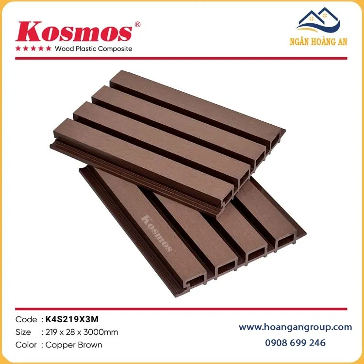 Ốp Tường Lam Sóng Ngoài Trời Kosmos K4S219X3M Copper Brown