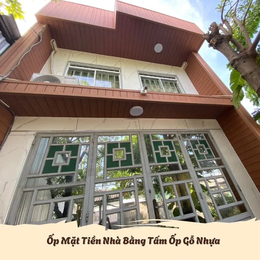 Ốp Mặt Tiền Nhà Bằng Tấm Ốp Gỗ Nhựa