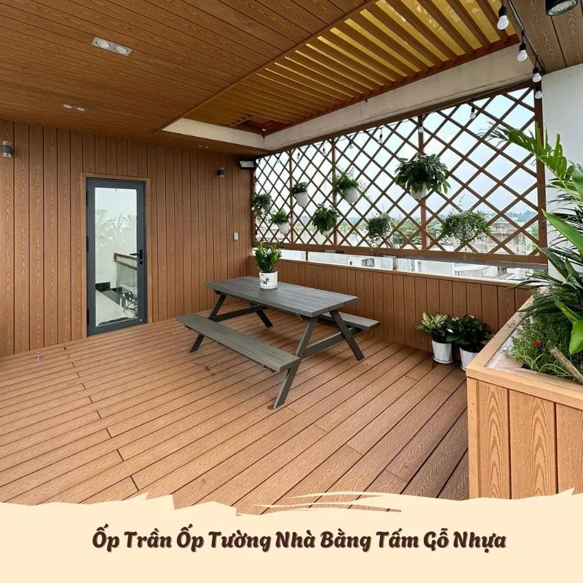 Ốp Trần Ốp Tường Bằng Tấm Ốp Gỗ Nhựa