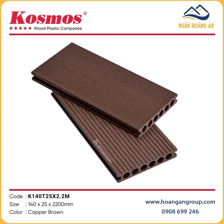 Sàn Hồ Bơi Gỗ Ngoài Trời Kosmos K140T25X2.2M Copper Brown Lỗ Tròn
