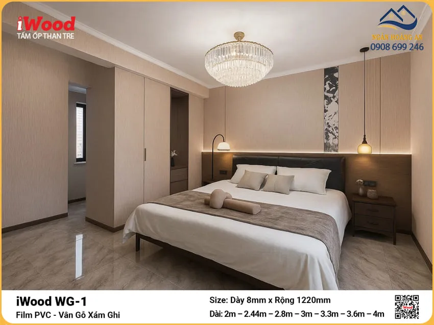 Đại Lý Tấm Ốp Than Tre iWood WG-1 Vân Gỗ Sồi Chính Hãng