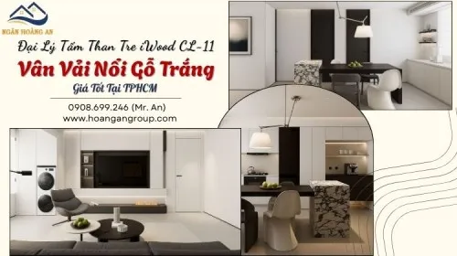 Đại Lý Tấm Than Tre iWood CL-11 Vân Vải Nổi Gỗ Trắng Giá Tốt Tại TPHCM