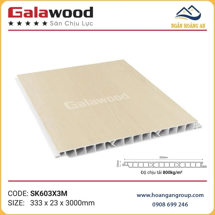 Sàn Nhựa Chịu Lực PVC Giả Gỗ Làm Gác Lửng Galawood SK603X3M