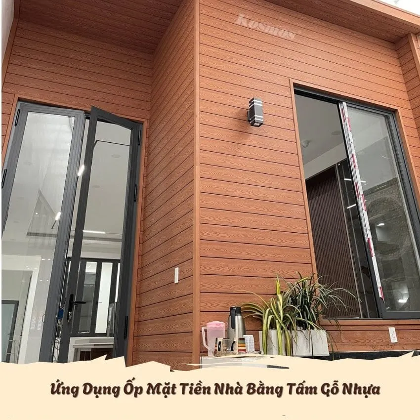 Ốp Mặt Tiền Nhà Bằng Tấm Ốp Gỗ Nhựa