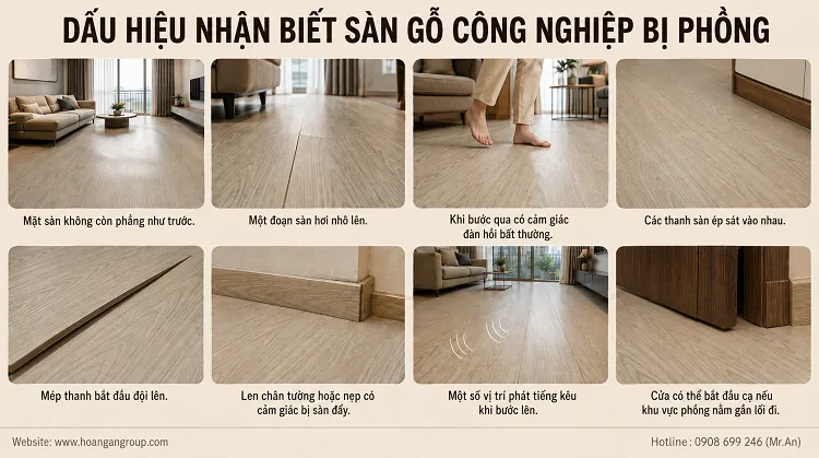 Dấu Hiệu Nhận Biết Sàn Gỗ Công Nghiệp Bị Phồng