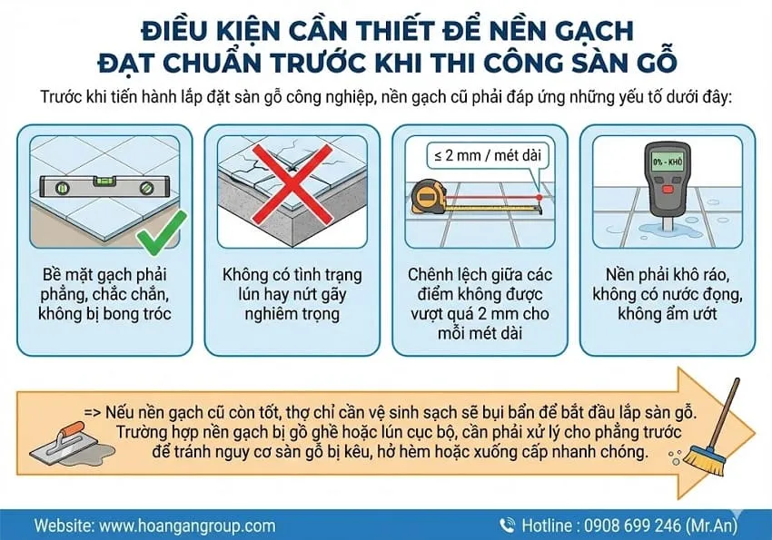 Điều Kiện Cần Thiết Để Nền Gạch Đạt Chuẩn Trước Khi Thi Công Sàn Gỗ Điều Kiện Cần Thiết Để Nền Gạch Đạt Chuẩn Trước Khi Thi Công Sàn Gỗ