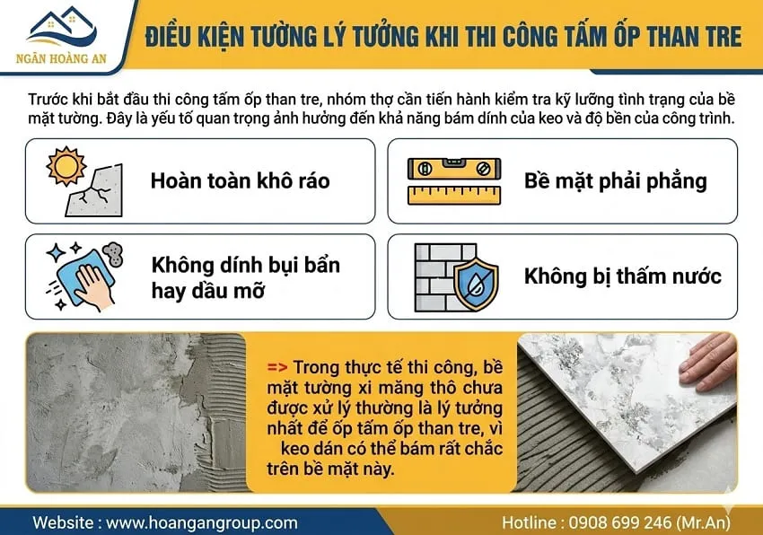Điều Kiện Tường Lý Tưởng Khi Thi Công Tấm Ốp Than Tre