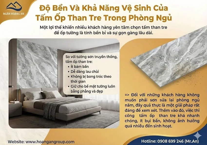 Độ Bền Và Khả Năng Vệ Sinh Của Tấm Ốp Than Tre Trong Phòng Ngủ