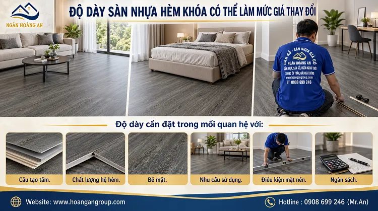 Độ Dày Sàn Nhựa Hèm Khóa Có Thể Làm Mức Giá Thay Đổi