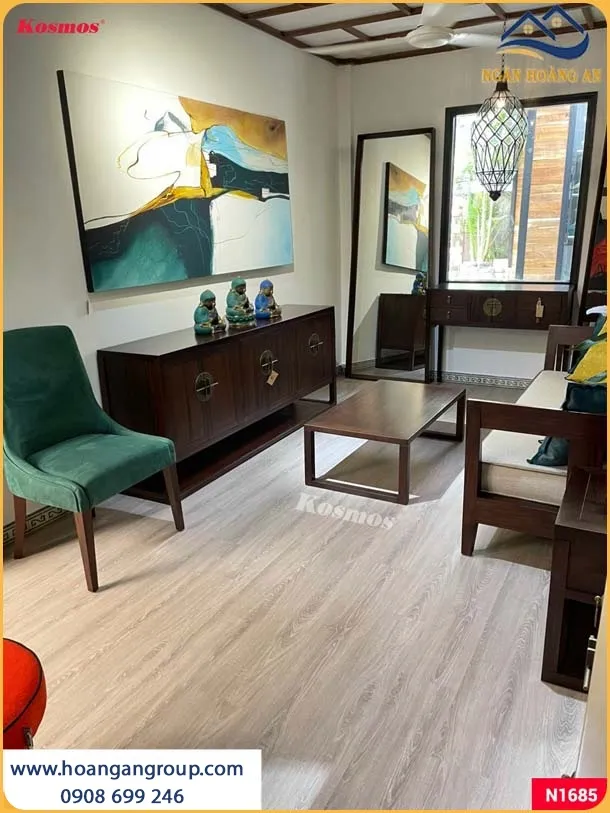 Sàn Nhựa Giả Gỗ Được Lắp Đặt Thời Thượng Cho Phòng Khách