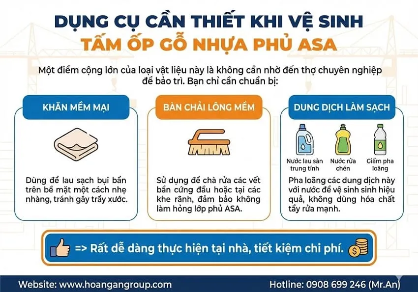 Dụng Cụ Cần Thiết Khi Vệ Sinh Tấm Ốp Gỗ Nhựa Phủ ASA Dụng Cụ Cần Thiết Khi Vệ Sinh Tấm Ốp Gỗ Nhựa Phủ ASA