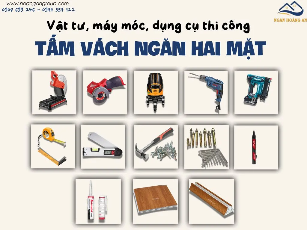 Chuẩn Bị Dụng Cụ Và Vật Tư Thi Công Vách Ngăn Hai Mặt Chuẩn Bị Dụng Cụ Và Vật Tư Thi Công Vách Ngăn Hai Mặt
