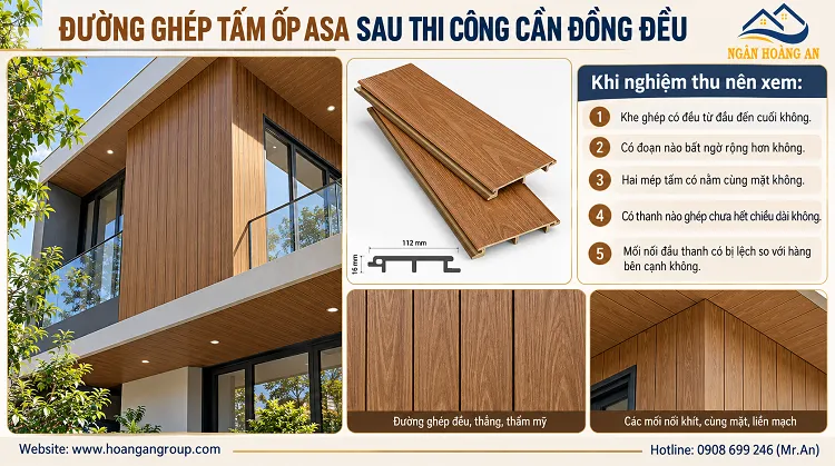 Đường Ghép Tấm Ốp ASA Sau Thi Công Cần Đồng Đều Đường Ghép Tấm Ốp ASA Sau Thi Công Cần Đồng Đều