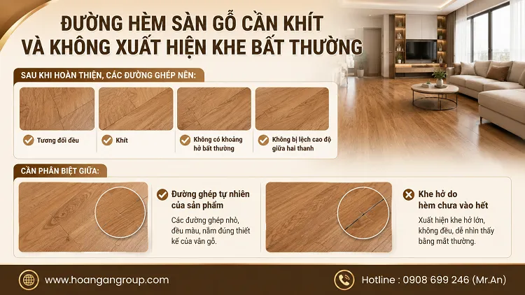 Đường Hèm Sàn Gỗ Cần Khít Và Không Xuất Hiện Khe Bất Thường