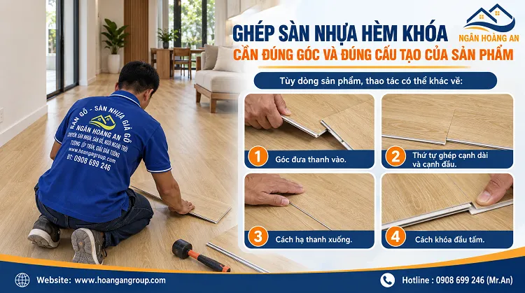 Ghép Sàn Nhựa Hèm Khóa Cần Đúng Góc Và Đúng Cấu Tạo Của Sản Phẩm Ghép Sàn Nhựa Hèm Khóa Cần Đúng Góc Và Đúng Cấu Tạo Của Sản Phẩm