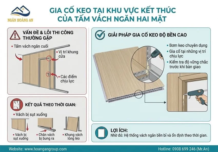 Gia Cố Keo Tại Khu Vực Kết Thúc Của Tấm Vách Ngăn Hai Mặt Gia Cố Keo Tại Khu Vực Kết Thúc Của Tấm Vách Ngăn Hai Mặt