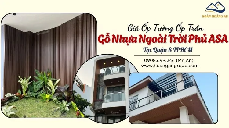 Giá Ốp Tường Ốp Trần Gỗ Nhựa Ngoài Trời Phủ ASA 