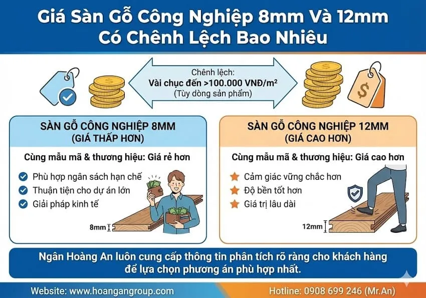 Giá Sàn Gỗ Công Nghiệp 8mm Và 12mm Có Chênh Lệch Bao Nhiêu Giá Sàn Gỗ Công Nghiệp 8mm Và 12mm Có Chênh Lệch Bao Nhiêu