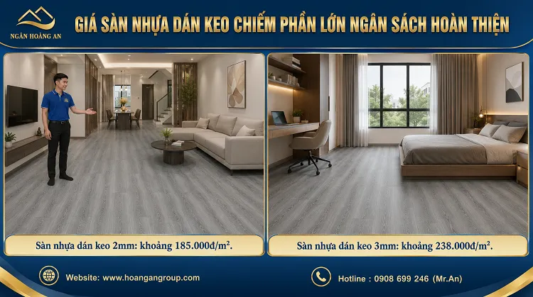 Giá Sàn Nhựa Dán Keo Chiếm Phần Lớn Ngân Sách Hoàn Thiện Giá Sàn Nhựa Dán Keo Chiếm Phần Lớn Ngân Sách Hoàn Thiện