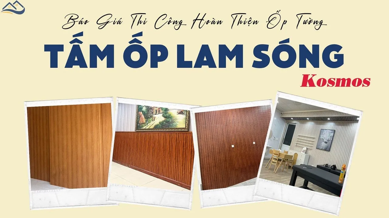 Giá Thi Công Ốp Tường Bằng Tấm Ốp Lam Sóng Nhựa Giả Gỗ Kosmos