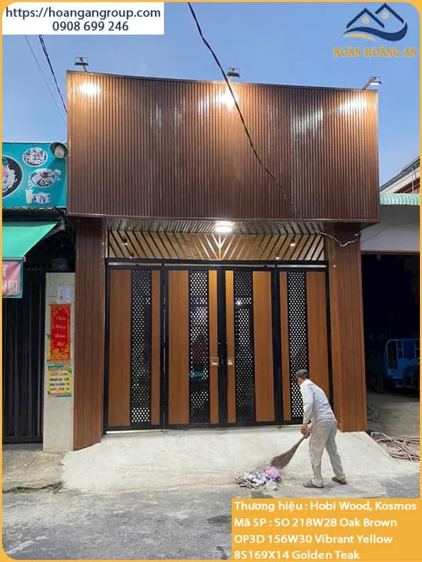 Giá Thi Công Ốp Cổng Bảng Hiệu Gỗ Nhựa Ngoài Trời Tại Long Thành Đồng Nai