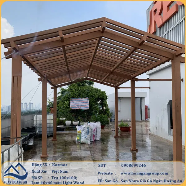 Thi Công Giàn Hoa Gỗ Nhựa Ngoài Trời Kosmos Tại Quận Tân Phú TPHCM