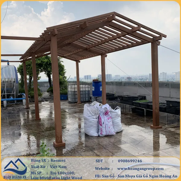 Thi Công Giàn Hoa Gỗ Nhựa Ngoài Trời Kosmos Tại Quận Tân Phú TPHCM