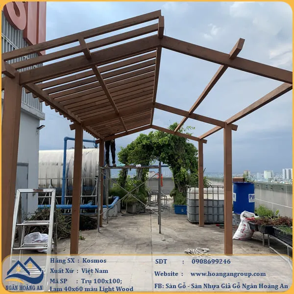 Thi Công Giàn Hoa Gỗ Nhựa Ngoài Trời Kosmos Tại Quận Tân Phú TPHCM