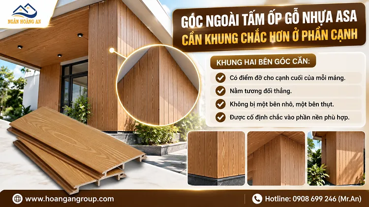 Góc Ngoài Tấm Ốp Gỗ Nhựa ASA Cần Khung Chắc Hơn Ở Phần Cạnh Góc Ngoài Tấm Ốp Gỗ Nhựa ASA Cần Khung Chắc Hơn Ở Phần Cạnh