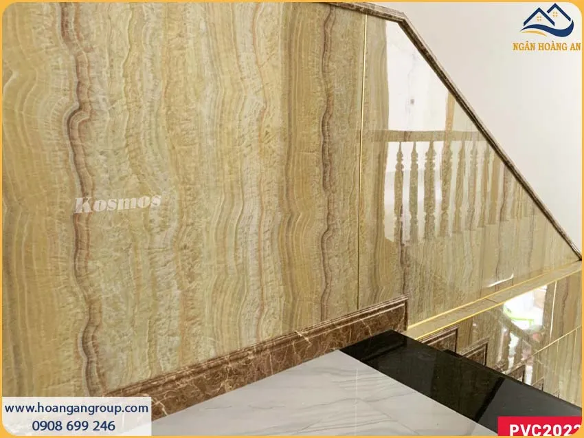 Thi Công Ốp Lamri PVC Giả Đá Mang Đến Vẻ Đẹp Hiện Đại Cho Cầu Thang