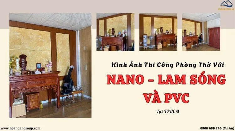 Hình Ảnh Thi Công Phòng Thờ Với Nano - Lam Sóng Và PVC Tại TPHCM