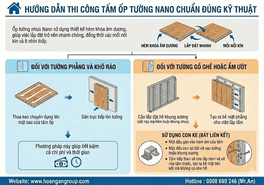 Hướng Dẫn Thi Công Tấm Ốp Tường Nano Chuẩn Đúng Kỹ Thuật