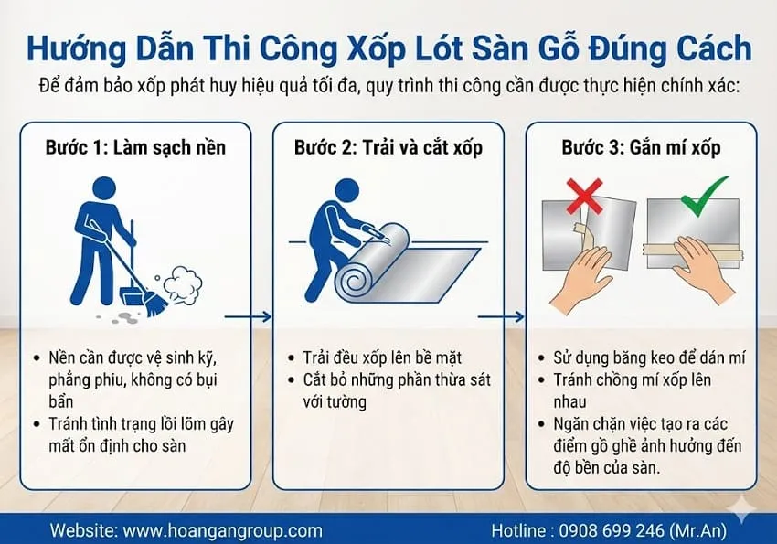 Hướng Dẫn Thi Công Xốp Lót Sàn Gỗ Đúng Cách Hướng Dẫn Thi Công Xốp Lót Sàn Gỗ Đúng Cách